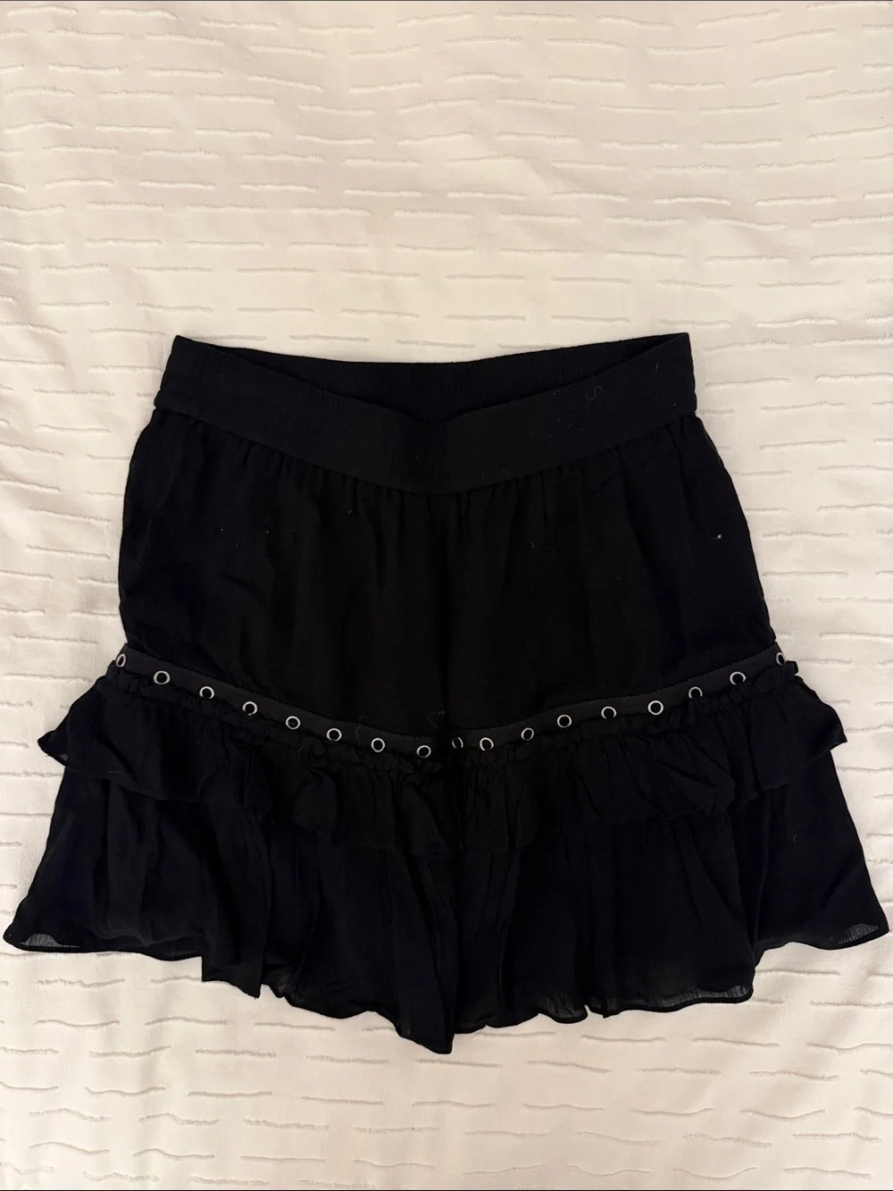 Rebecca Minkoff Black Ruffle Mini Skirt